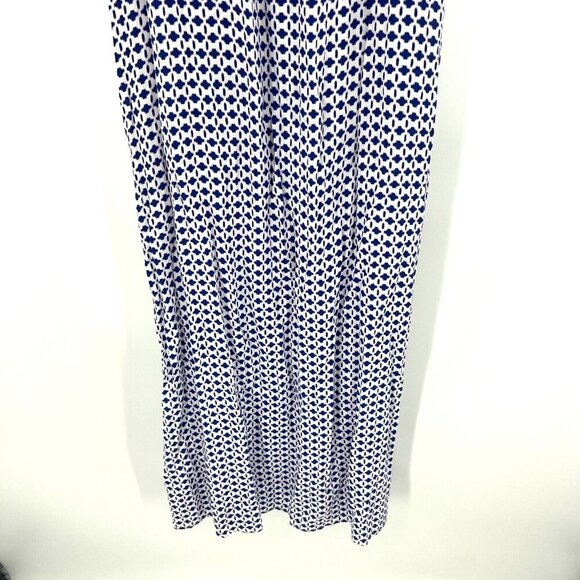 Seed Heritage Blue White Geometric Print Maxi Dress Women's 8 - Picture 3 of 7